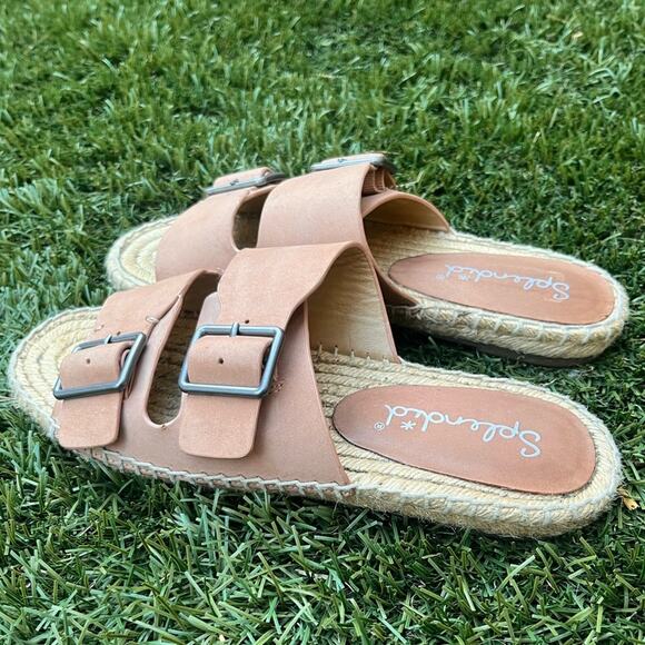 Splendid Anthropologie Blake Buckle Espadrille Double Strap Slides Sandals 7.5 - Picture 2 of 10
